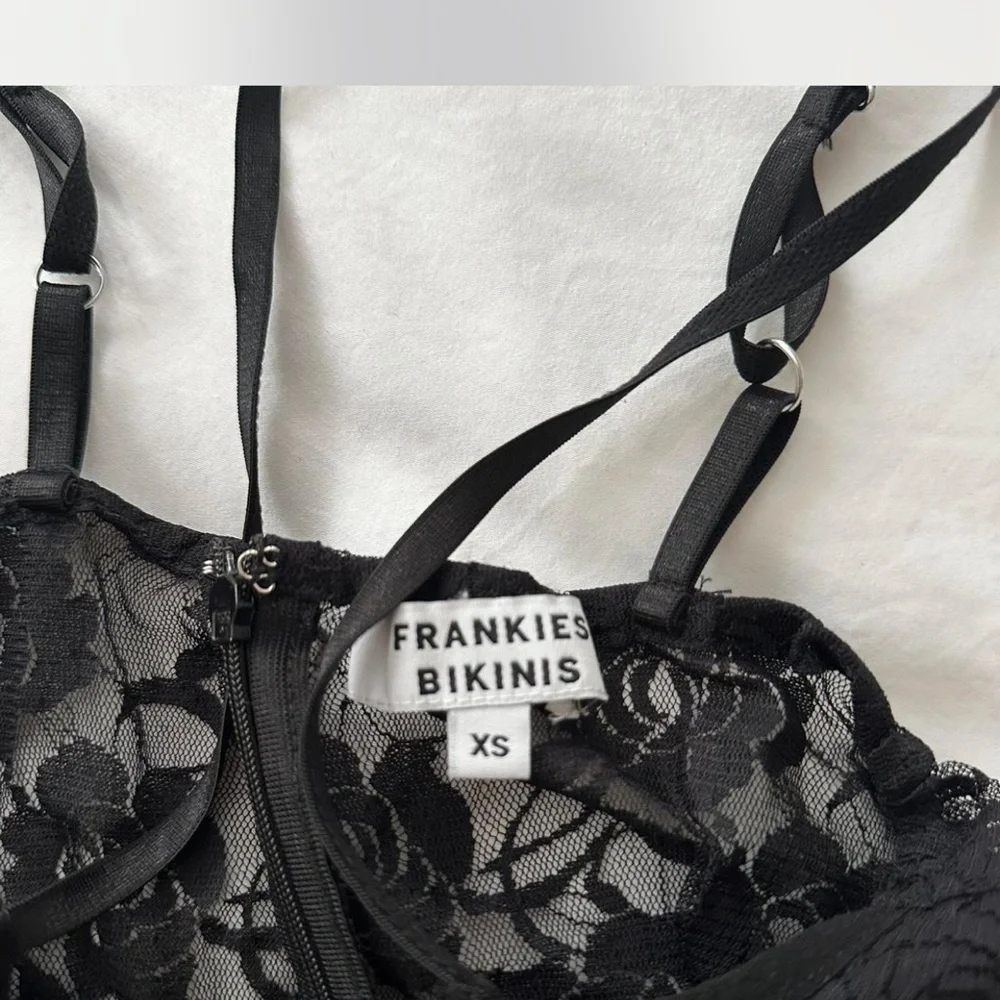 Frankie's Bikinis Black Lace Slip Carlotta Dress - Picture 2 of 3